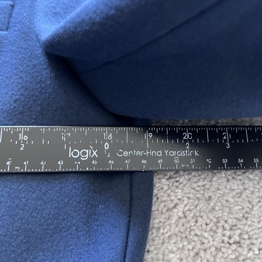 Acne Studios Garret Wool Overcoat Mens 46 Navy Blue Single Breasted Lined - Picture 11 of 15